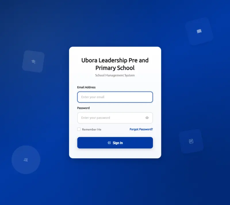 Ubora Leadership School management system login